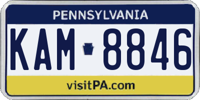 PA license plate KAM8846