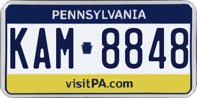 PA license plate KAM8848