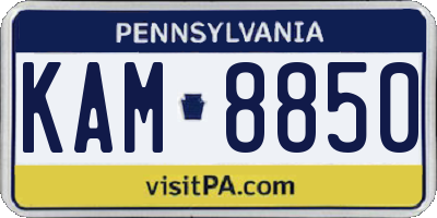 PA license plate KAM8850