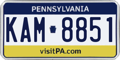 PA license plate KAM8851