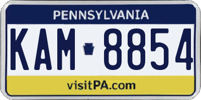 PA license plate KAM8854