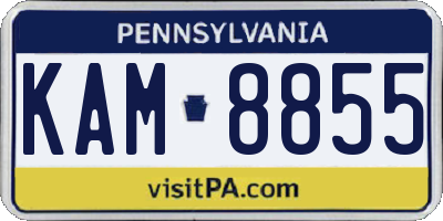 PA license plate KAM8855