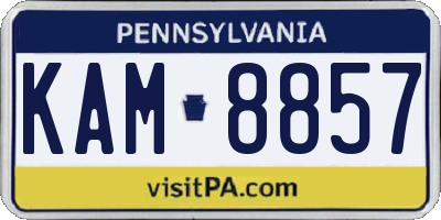 PA license plate KAM8857