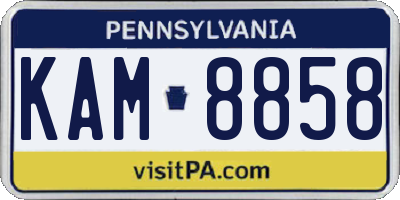 PA license plate KAM8858