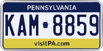 PA license plate KAM8859
