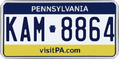 PA license plate KAM8864