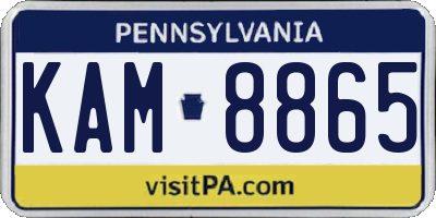 PA license plate KAM8865