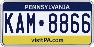 PA license plate KAM8866