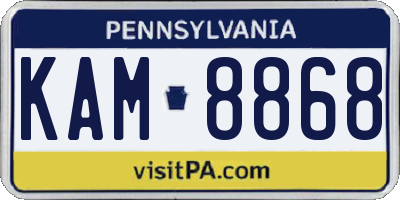PA license plate KAM8868