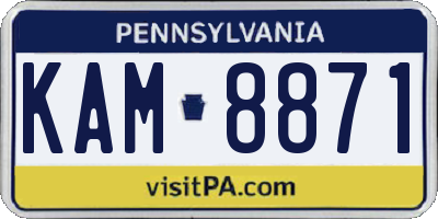 PA license plate KAM8871