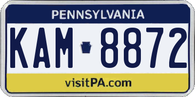 PA license plate KAM8872