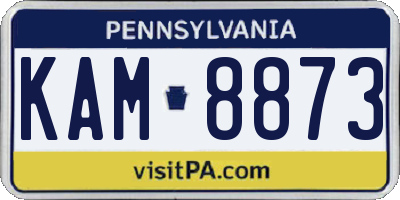 PA license plate KAM8873