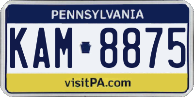 PA license plate KAM8875