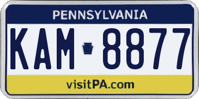 PA license plate KAM8877