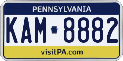 PA license plate KAM8882
