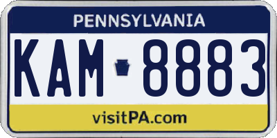 PA license plate KAM8883