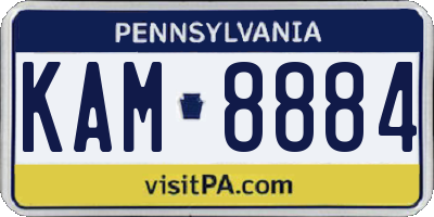 PA license plate KAM8884