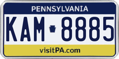 PA license plate KAM8885