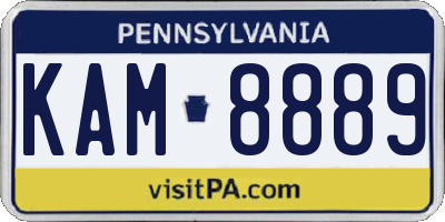 PA license plate KAM8889