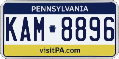 PA license plate KAM8896