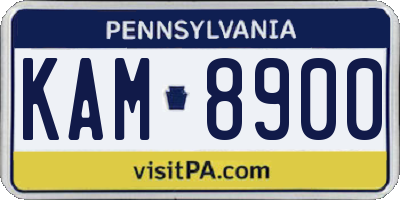 PA license plate KAM8900