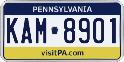 PA license plate KAM8901