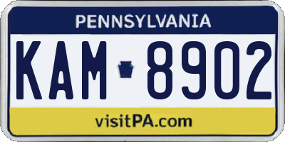 PA license plate KAM8902
