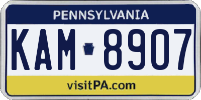 PA license plate KAM8907