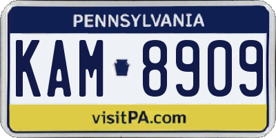 PA license plate KAM8909