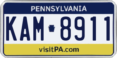 PA license plate KAM8911