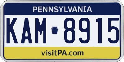 PA license plate KAM8915
