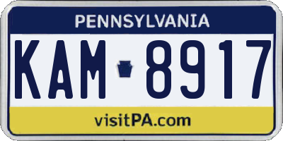 PA license plate KAM8917