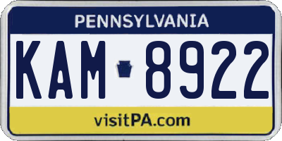 PA license plate KAM8922