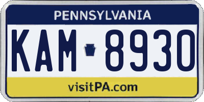 PA license plate KAM8930