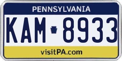 PA license plate KAM8933