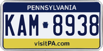 PA license plate KAM8938