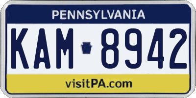 PA license plate KAM8942
