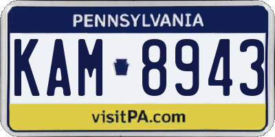 PA license plate KAM8943