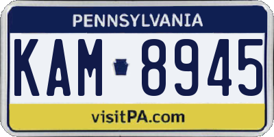 PA license plate KAM8945