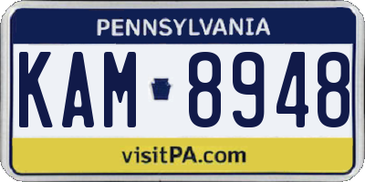 PA license plate KAM8948
