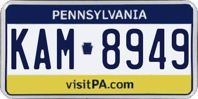 PA license plate KAM8949