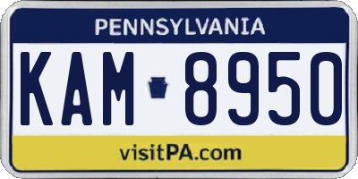 PA license plate KAM8950