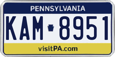 PA license plate KAM8951