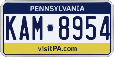 PA license plate KAM8954