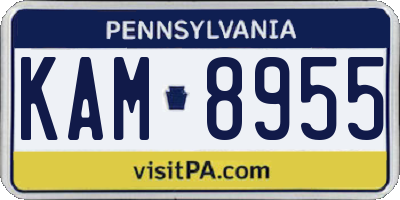 PA license plate KAM8955
