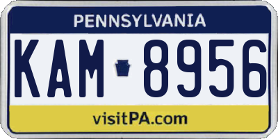 PA license plate KAM8956