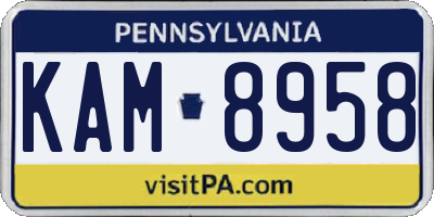 PA license plate KAM8958