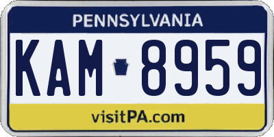 PA license plate KAM8959