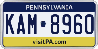 PA license plate KAM8960