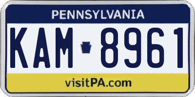 PA license plate KAM8961